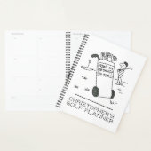 Grappige cartoonillustratie van golfer. planner (Display)