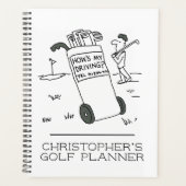 Grappige cartoonillustratie van golfer. planner (Voorkant)