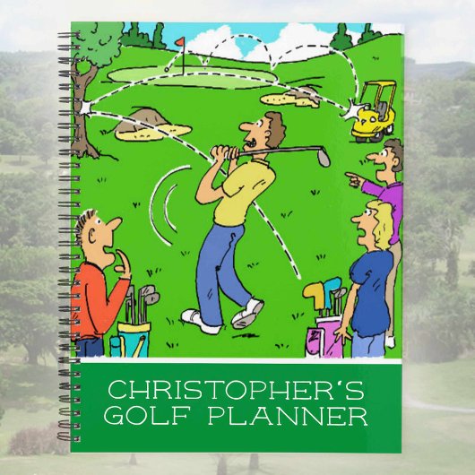 Grappige cartoonillustratie van golfers. planner