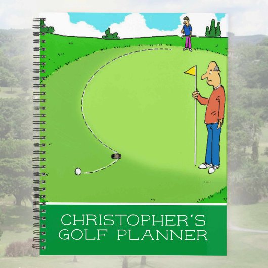 Grappige cartoonillustratie van golfers. planner