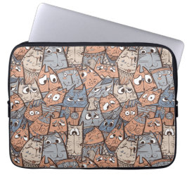 Grappige Cartoonkatten Laptop Sleeve