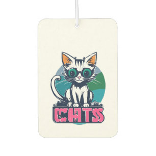 Grappige Cartoonkatten Logo Vector Manga Anime S Luchtverfrisser