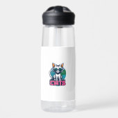 Grappige Cartoonkatten Logo Vector | Manga Anime S Waterfles (Voorkant)