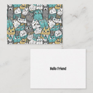 Grappige Cartoonkatten Notitiekaartje