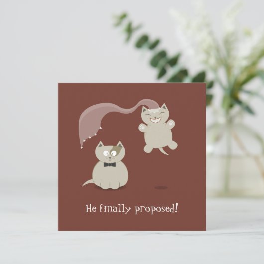 Grappige Cartoonkatten Save the Date Aankondiging (Staand voorkant)