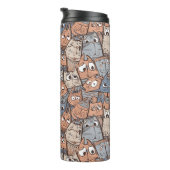 Grappige Cartoonkatten Thermosbeker (Geroteerd rechts)