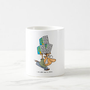 Grappige Cartoonman Paniekaankoop Toiletpapier Koffiemok