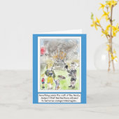 Grappige Cartoons BBQ Kooken Kaart voor Vader (Gele Bloem)