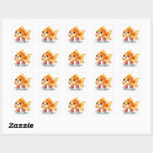 Grappige cartoonvis met schoenen Sticker (Vel)