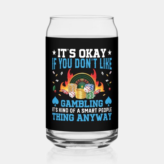 Grappige Casino woord kunst Blikvorm Glas (Voorkant)