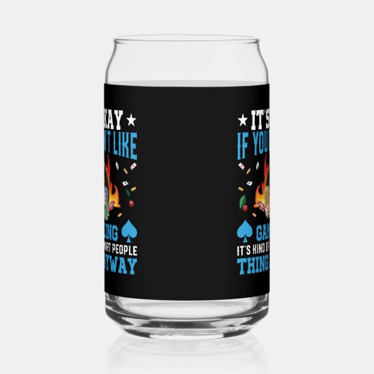 Grappige Casino woord kunst Blikvorm Glas (Rechts)