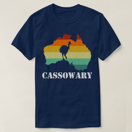 grappige casowary retro cassowary t-shirt (Design voorkant)