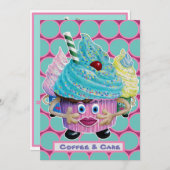 Grappige, casual vrienden, familie taart en koffie kaart (Voorkant / Achterkant)