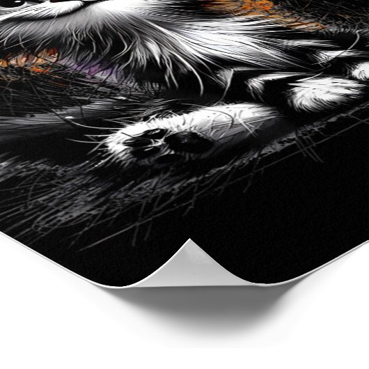 Grappige Cat Art Print (Hoek)