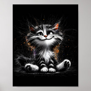 Grappige Cat Art Print