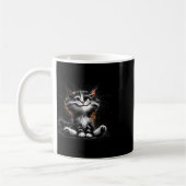 Grappige Cat Art Print Koffiemok (Links)