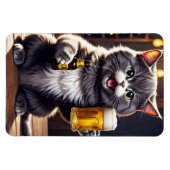 Grappige Cat Bier Koelkast Magneet (Horizontaal)