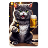 Grappige Cat Bier Koelkast Magneet (Verticaal)