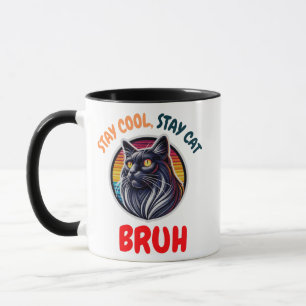 Grappige Cat Bruh Cool Cat Vibes Bruh Mok