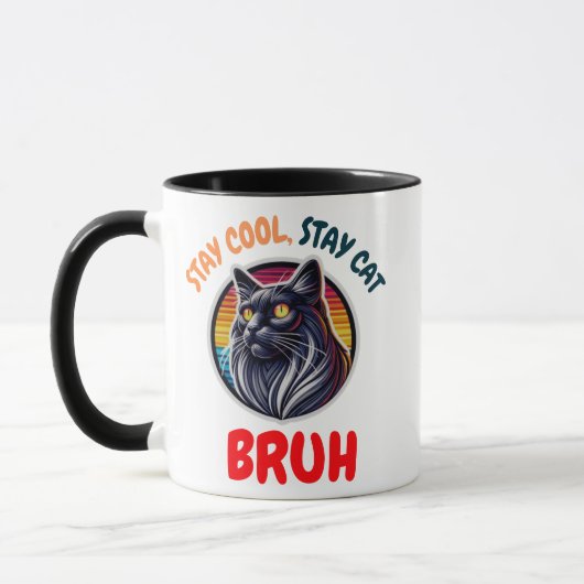 Grappige Cat Bruh Cool Cat Vibes Bruh Mok (Links)