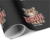 Grappige Cat Bruh Meme Graphic Humor Cat Lover Gif Cadeaupapier (Rol Hoek)