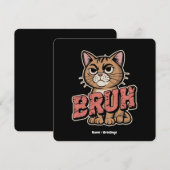 Grappige Cat Bruh Meme Graphic Humor Cat Lover Gif Kaart (Voorkant / Achterkant)