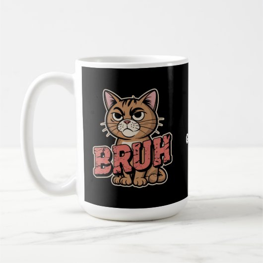 Grappige Cat Bruh Meme Graphic Humor Cat Lover Gif Koffiemok (Links)