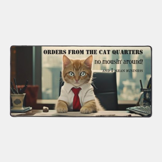 Grappige Cat Business Bureaumat (Voorkant)