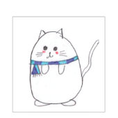 Grappige Cat Cartoon Blauw Wit Gepersonaliseerde V Papieren Bordje