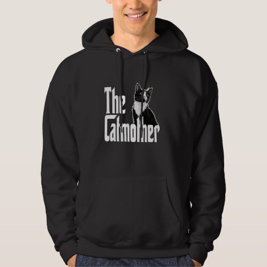 Grappige Cat Catmother Zwart-wit Cat Mother Kit Hoodie (Voorkant)