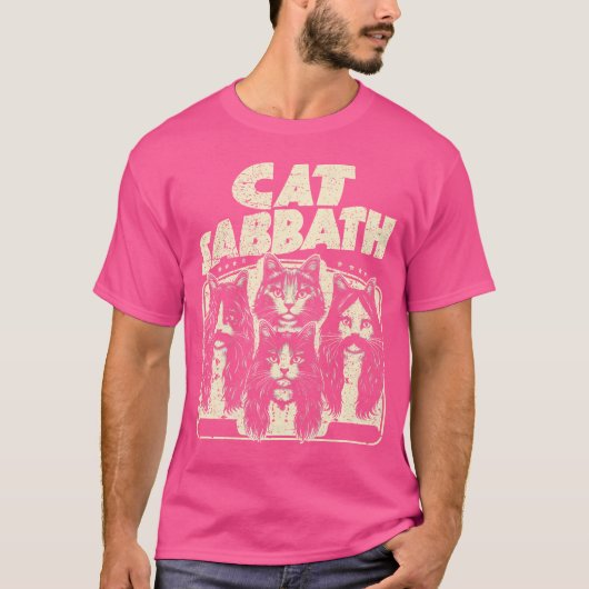 Grappige Cat Engelse rockband muziekliefhebber ver T-shirt (Voorkant)