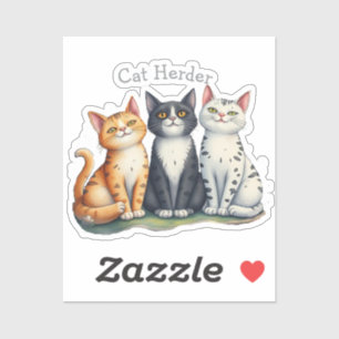Grappige Cat Herder Quote Cat Lover Sticker