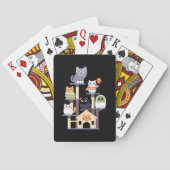 Grappige Cat Horror Films Schattige Halloween Cat  Pokerkaarten (Achterkant)