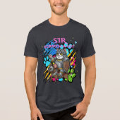 Grappige Cat Knight "Sir Scratch a Lot" Kattenlief Tri-Blend Shirt (Voorkant)