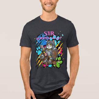 Grappige Cat Knight "Sir Scratch a Lot" Kattenlief Tri-Blend Shirt