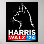 Grappige Cat Lady Kamala Harris Waltz 2024 Verkiez Poster (Voorkant)