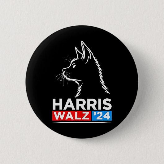 Grappige Cat Lady Kamala Harris Waltz 2024 Verkiez Ronde Button 5,7 Cm (Voorkant)