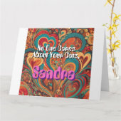 Grappige Cat Lady Personaliseer Funky Kaart (Gele Bloem)