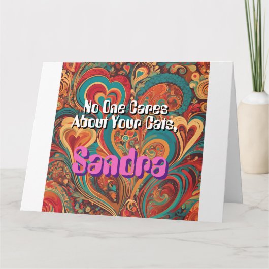Grappige Cat Lady Personaliseer Funky Kaart (Voorkant)