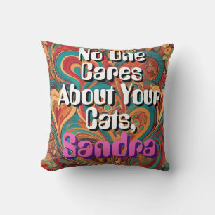 Grappige Cat Lady Personaliseer Funky Kussen