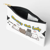 Grappige Cat Lover Pouch Bag Gift voor Vrouwen Etui (Open)