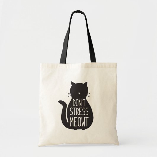 Grappige Cat Lover's Don't Stress Meowt Tote Bag (Voorkant)