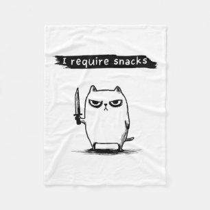 Grappige Cat Meme Ik Vereist Snacks Design Mannen  Fleece Deken