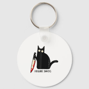 Grappige Cat Meme Ik Vereist Snacks Design Mannen Sleutelhanger