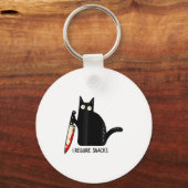Grappige Cat Meme Ik Vereist Snacks Design Mannen Sleutelhanger (Voorkant)