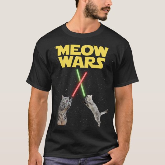 Grappige Cat Meow Wars T-shirt (Voorkant)