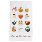 Grappige Cat Meowy Kerst Feestdagen Klein Cadeauzakje (Voorkant)