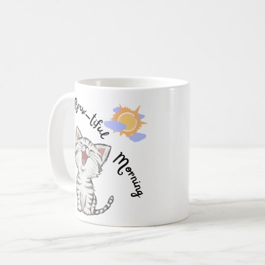Grappige Cat Morning Brew Cup Koffiemok (Voorkant links)