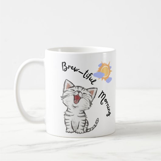 Grappige Cat Morning Brew Cup Koffiemok (Links)