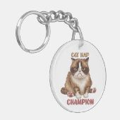 Grappige Cat Nap Kampioen Sleutelhanger (Voorkant Links)